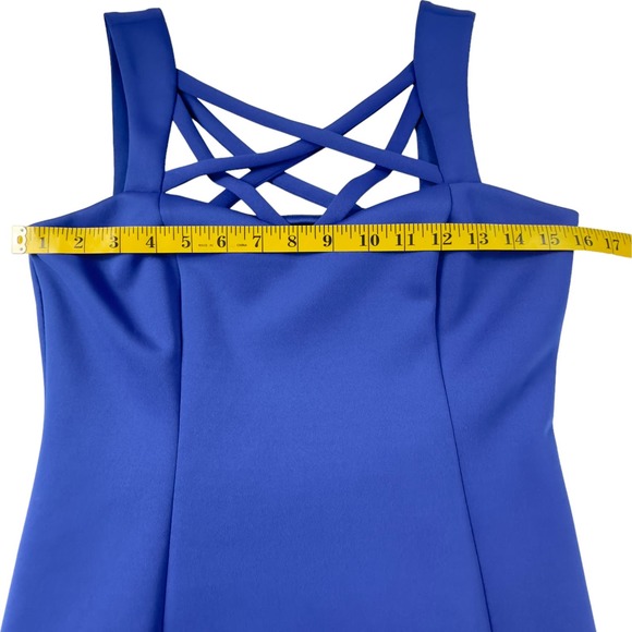 Eliza J Cobalt Blue Bodycon Strappy Cocktail Dress (6) - Picture 8 of 15